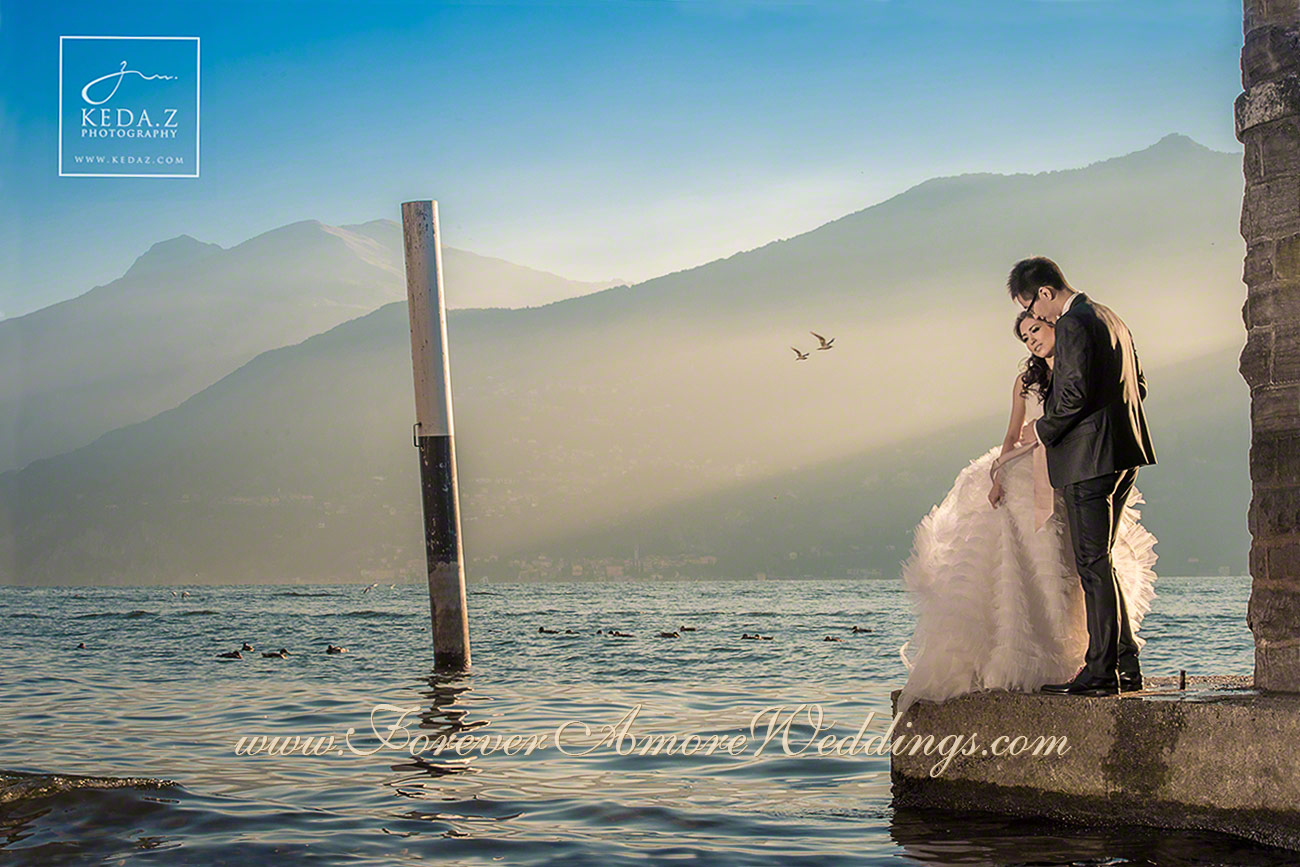 bride and groom lake como tremezzo